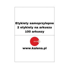 Etykiety samoprzylepne A4 210x148 mm dwudzielne białe - opakowanie 100 sztuk