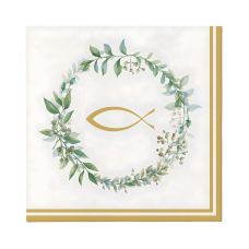 Serwetki papierowe Premium Airlaid na Chrzest i Komunię 1/4 składane 40 x 40 cm 50 sztuk
