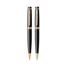 Zestaw długopis + ołówek Scrikss Honour 38 w eleganckim etui, kolor czarne złoto