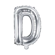 Balon Foliowy Litera D Srebrny 35cm