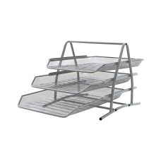 Zestaw na biurko Q-CONNECT Office Set metalowy z 3 szufladkami srebrny do biura