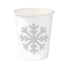 Kubek papierowy biały dwuściankowy z wzorem Winter dyspersja 250 ml 50 szt.