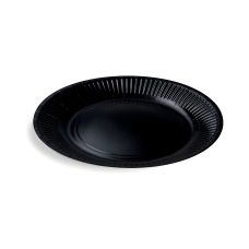 Talerz papierowy okrągły czarny średnica 23 cm elegancki 10 sztuk