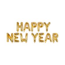 Balon Foliowy Happy New Year Złoty, dekoracyjny, 370x35 cm