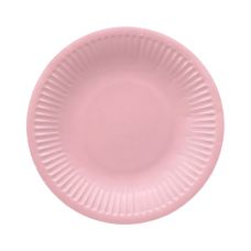 Talerz papierowy okrągły Light Pink średnica 18 cm elegancki różowy 8 sztuk