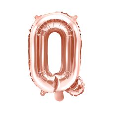 Balon Foliowy Litera Q Różowe Złoto 35cm do Powietrza