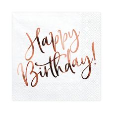 Serwetki Papierowe Happy Birthday Białe 33x33cm (20 sztuk)