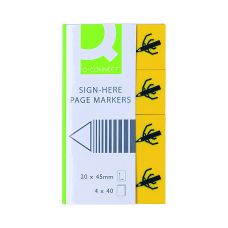 Zakładki indeksujące Q-CONNECT Sign-here, PP, 20x45mm, 4x40 kart.