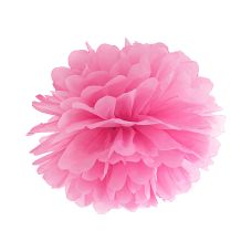 Pompon Bibułowy Różowy Dekoracyjny 25 cm