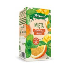 Herbata Ziołowo-Owocowa Herbapol Mięta z Pomarańczą i Mango 20 torebek 30g
