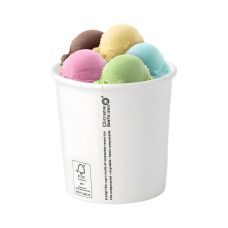Kubek papierowy do lodów biały 360 ml, średnica 92 mm, opakowanie 50 szt.