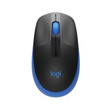 Logitech Mysz M190 niebieska bezprzewodowa – myszka optyczna USB do laptopa i komputera