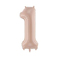 Balon Foliowy Cyfra 1 Ciemny Beż Matowy 72cm