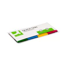 Zakładki indeksujące Q-CONNECT, PP, 25x45mm, 4x40 kart., mix kolorów