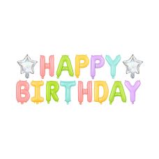 Balon Foliowy Happy Birthday Mix Kolorów z Gwiazdkami 395x35cm