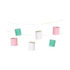 Girlanda papierowa kolorowa z lampionami Pastel 8 sztuk długość 3,6 m 1 sztuka