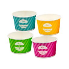 Kubek papierowy do lodów mix kolorów 130 ml 40 szt.