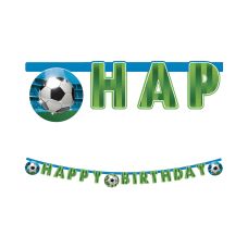 Baner urodzinowy papierowy soccer fans 2 m 1 szt.