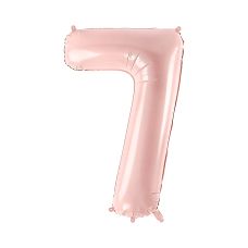 Balon Foliowy Cyfra 7 Jasnoróżowy 72cm