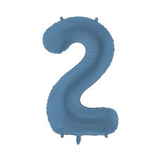 Balon Foliowy Cyfra 2 Granatowy Matowy 86cm