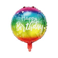 Balon foliowy Happy Birthday dekoracyjny mix kolorów 45 cm 1 sztuka