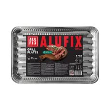 Tacki grillowe aluminiowe ALUFIX Fix-Grill prostokątne 3 sztuki