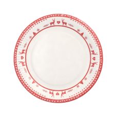 Talerz papierowy okrągły z wzorem renifery świąteczne 23 cm średnicy 10 sztuk