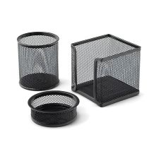 Zestaw 3 przyborników Trio Mesh czarny