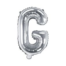 Balon Foliowy Litera G Srebrny 35 cm do Powietrza