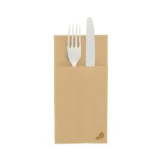 Torebki-serwetki na sztućce papierowe Premium Airlaid białe 33 x 40 cm 50 sztuk