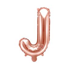 Balon foliowy Litera "J" różowe złoto 35cm