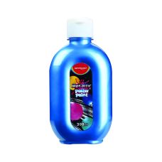Farba plakatowa KEYROAD metaliczna niebieska 300ml butelka