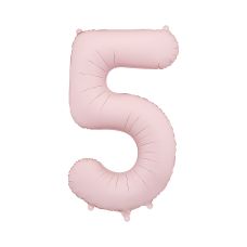 Balon Foliowy Cyfra 5 Jasnoróżowy Matowy 86 cm