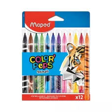 Flamastry Colorpeps Animals 12 sztuk w etui z motywami zwierzęcymi
