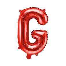 Balon foliowy Litera "G" 35cm czerwony metalizowany