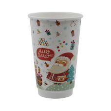 Kubek papierowy świąteczny wzór 400 ml dwuściankowy 20 sztuk