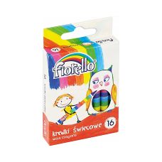Kredki Świecowe Fiorello Zestaw 16 Kolorów Średnica 8 mm