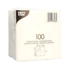 Serwetki papierowe 1-warstwowe składane w 1/4 białe 30 x 30 cm 100 szt.