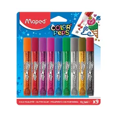 Klej z brokatem Colorpeps 9 kolorów x 10,5 ml
