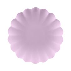 Talerzyki plastikowe Falbanka fioletowe 22 x 22 cm (4 szt.)