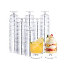 Kieliszek plastikowy pucharek na nóżce przezroczysty 200ml elegancki 10 szt.