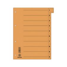 Przekładka kartonowa DONAU A4 235x300mm z indeksem 0-9 pomarańczowa