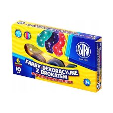 Farby Plakatowe Brokatowe ASTRA 6 Kolorów 10ml