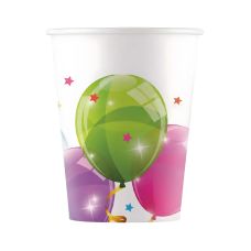 Kubki papierowe sparkling balloons 200ml 8 szt.