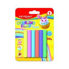 Plastelina Keyroad pastelowa 6x15g zestaw 90g w blistrze mix kolorów
