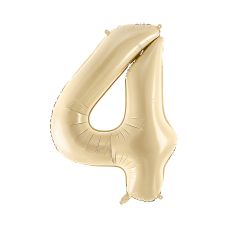 Balon foliowy Cyfra 4, 72cm, Beżowy