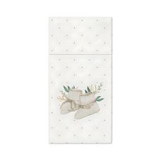 Torebki-serwetki na sztućce papierowe Premium Airlaid z motywem Hello Baby 40 x 40 cm 25 szt.
