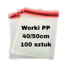 Worek foliowy polipropylenowy z klapką i odpowietrzeniem 40x50 cm, 100 sztuk