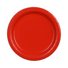 Talerzyki Papierowe Okrągłe Czerwone 18 cm 6 sztuk