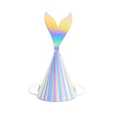 Czapeczki Imprezowe Syrenka Opalizujące Papierowe 18cm (6 sztuk)